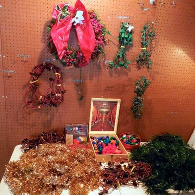 Lot 61: Mega Vintage Christmas Incuding C7 Lights Mercury Glass