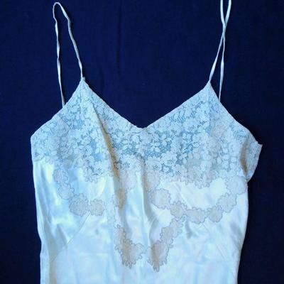 Lot 186: Vintage Size 34 Lace Slips and Silk Gown