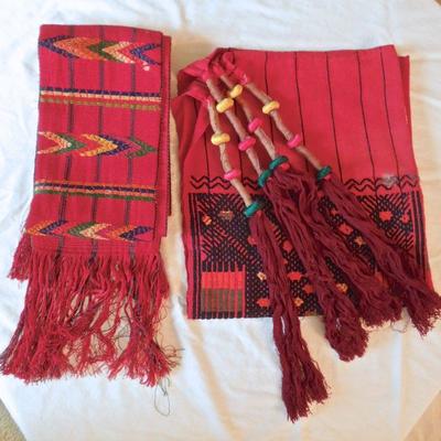 Lot 88: Woven Cotton Moroccan Table Cover and Prayer Shawl