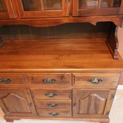 Lot 92: China Cabinet Hutch with Silver Storage