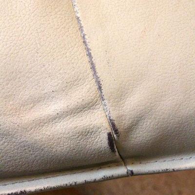 Lot 117: Danish Modern Repro Reclining Leather Lounge Chair and Ottoman