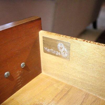 Lot 125: Heritage Brass and Wood Chest of Drawers Side Table