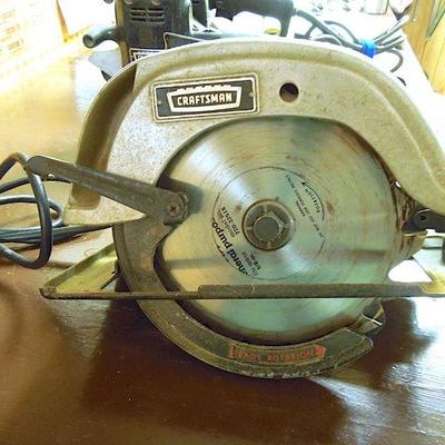 Lot 219: Craftsman Circular Saw, Orbital Sander, Belt Sander, Extra Blades