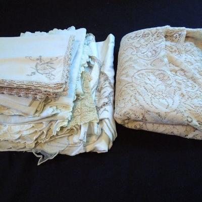 Lot 191: Vintage Handmade Lace and Embroidered Linens