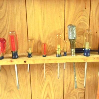 Lot 213: Wall of Vintage Hand Tools #1 with Peg Board
