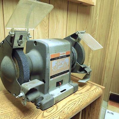 Lot 221: Craftsman 1/2 HP Grinder on Portable Bench