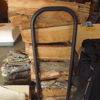 Lot 52: Stack of Wood, Log Rack and Wood Carrier