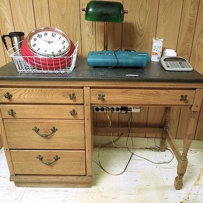 Lot 232: Office Desk, Chair and Accessories