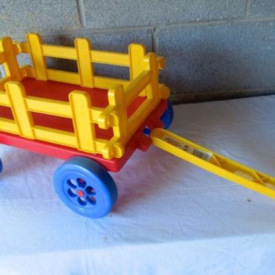 Lot 33: Two Dog Coats, Grooming Towel and Plastic Wagon