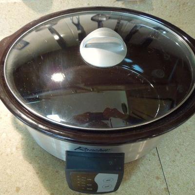 Lot 180: Rancher 6 Qt. Programmable Slow Cooker and Kitchen Utensils
