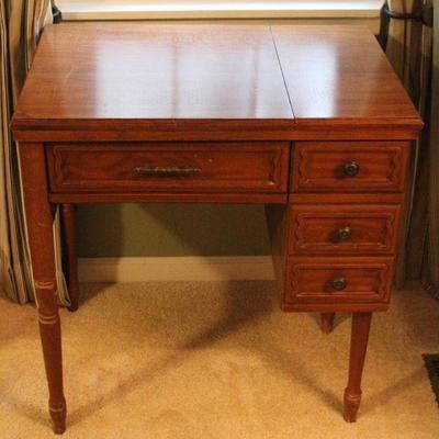 Lot 108: Kenmore Sewing Machine and Sewing Basket Storage Stool