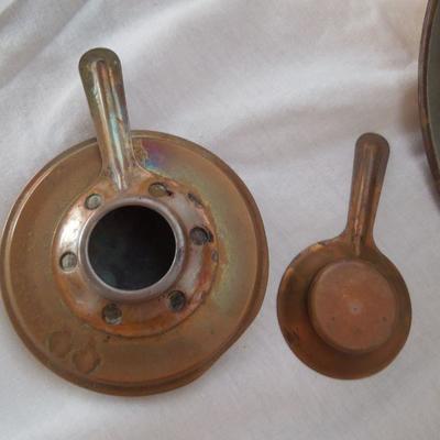 Lot 64: 1950's Copper Chaffing Dish and Stangl Serving Plate