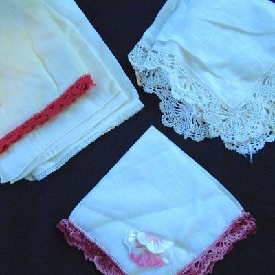 Lot 190:  Vintage Embroidered Handkerchiefs with USS Levithian