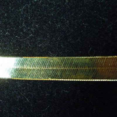 Lot 204: 14 Karat Gold 20" Snake Flat Chain Necklace 19 grams