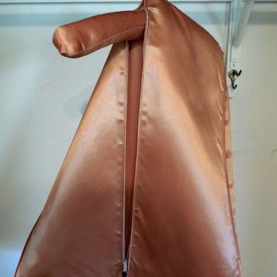 Lot 187: 60's Mink Stole, Hat, Faux Lamb Jacket and Satin Hanging Bag