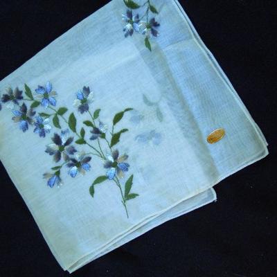 Lot 190:  Vintage Embroidered Handkerchiefs with USS Levithian