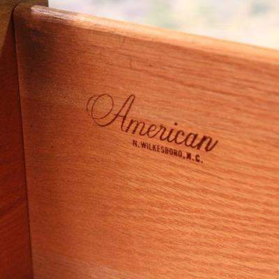 Lot 102: American Furniture Co Solid Wood 5 Drawer Tall Dresser