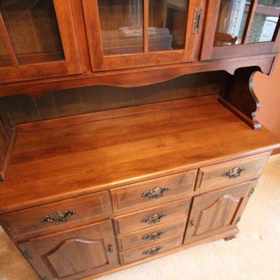 Lot 92: China Cabinet Hutch with Silver Storage