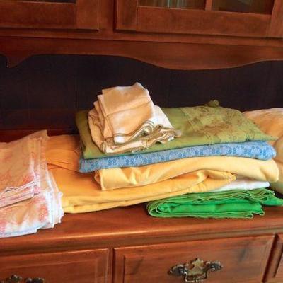 Lot 89: Large Group of Vintage Table Clothes- Many Linen