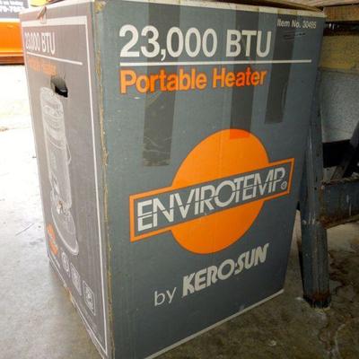 Lot 39: EnviroTemp by Kerosun Heater in Box. Kerosene Jug and Syphons 