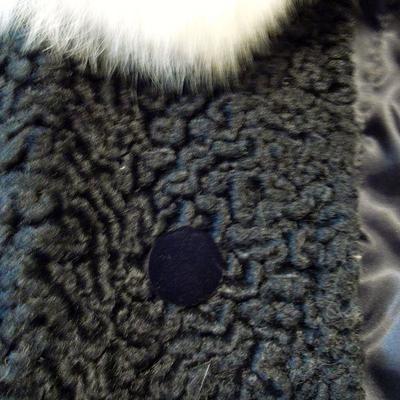Lot 187: 60's Mink Stole, Hat, Faux Lamb Jacket and Satin Hanging Bag