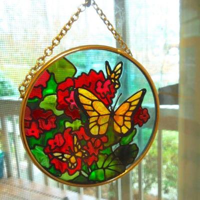 Lot 78: Six Stained Glass Hanging Window Charms