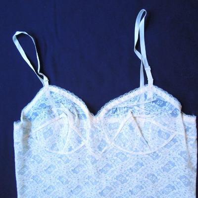 Lot 186: Vintage Size 34 Lace Slips and Silk Gown