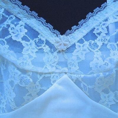 Lot 186: Vintage Size 34 Lace Slips and Silk Gown