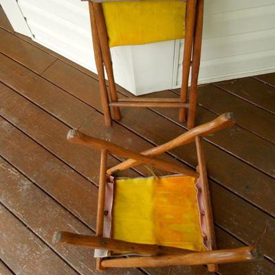 Lot 23a: Pair Vintage MCM "Gold Medal" Folding Camp Chairs
