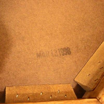 Lot 131: Vintage Embossed Wood Octagonal Kitchen Table and Padded Swivel Chairs