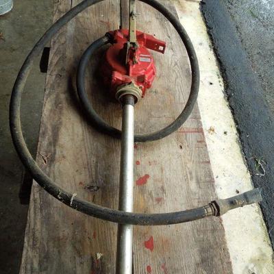 Lot 50: TOKHEIM  Hand Operated VACUUM TRANSFER PUMP, Saw Horses et al
