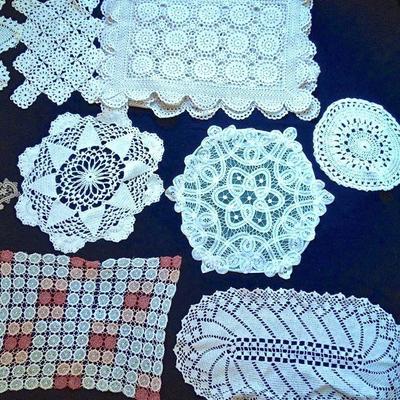 Lot 188: Huge Group of Antique Hand Crocheted Doilies and Lace