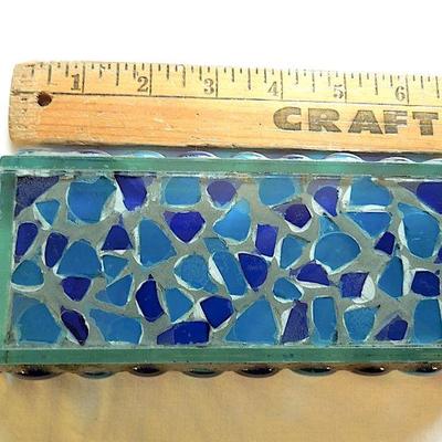 Lot 234: Colorful Glass Perfume Vials with Mosaic Tray
