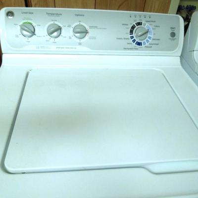 Lot 67: G.E. Washer and Dryer and Laundry Storage Cart