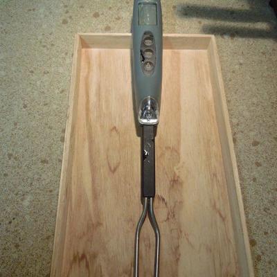 Lot 181: Mixed Knives, Wood Block, Electric Sharpener and Thermometer Fork