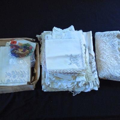 Lot 191: Vintage Handmade Lace and Embroidered Linens