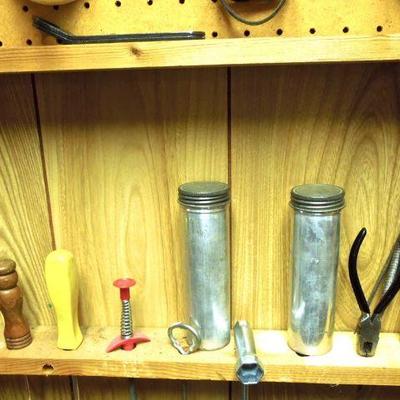 Lot 215: Wall of Vintage Tools #2 with Peg Board