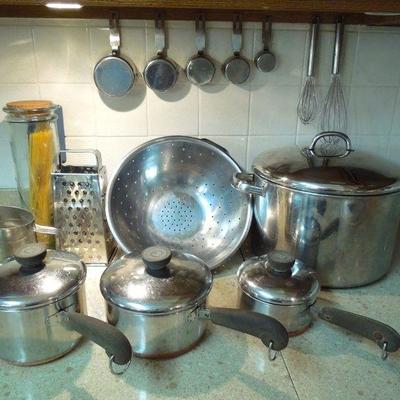 Lot 178: Stainless Pot Set and Utensils