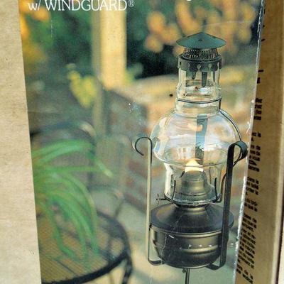Lot 60: Two Deluxe Patio Hurricane Oil Lamps on Iron Pole