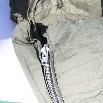 Lot 17: Down Mummy Style Sleeping Bag, Foam Pad and Tarp