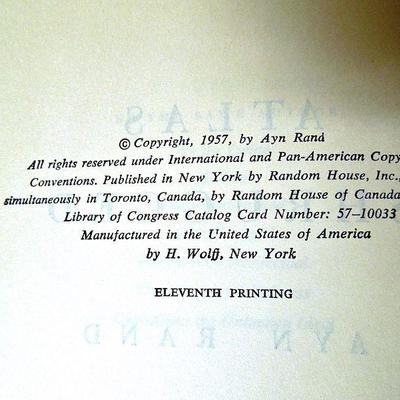Lot 226: First Edition, 11th Printing "Atlas Shrugged" 1957 Random House