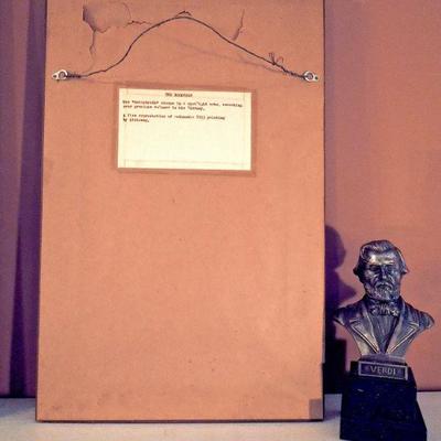 Lot 71: Signed Cecile Ryden Johnson Watercolor, Verdi Bust and The Bookworm 