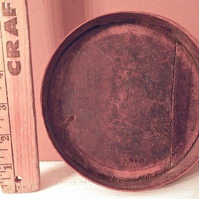Lot 86: Antique Sap Bucket, Flour Measuring Cup, American Gothic Wall Art
