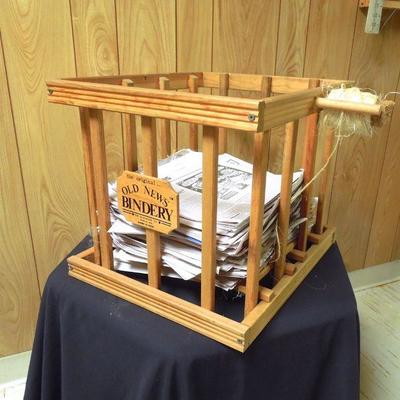 Lot 211: Old News Bindery Newspaper Bin and Bundling Crate