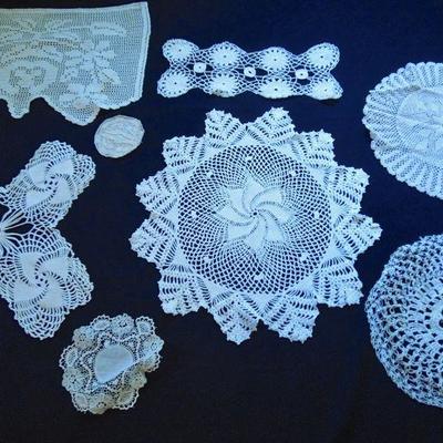 Lot 188: Huge Group of Antique Hand Crocheted Doilies and Lace
