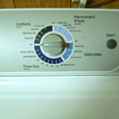 Lot 67: G.E. Washer and Dryer and Laundry Storage Cart