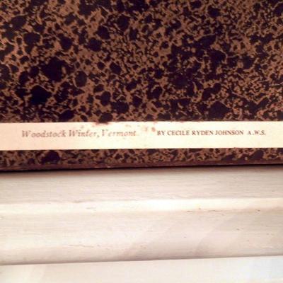 Lot 71: Signed Cecile Ryden Johnson Watercolor, Verdi Bust and The Bookworm 