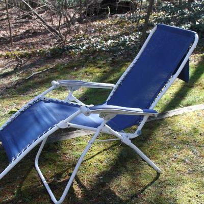 Lot 9: Gravity Reclining Lounge Chair Blue and White