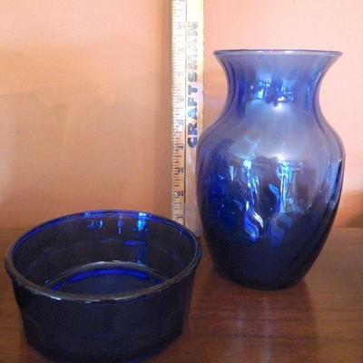 Lot 153: Cobalt and Clear Glass and China