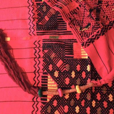 Lot 88: Woven Cotton Moroccan Table Cover and Prayer Shawl